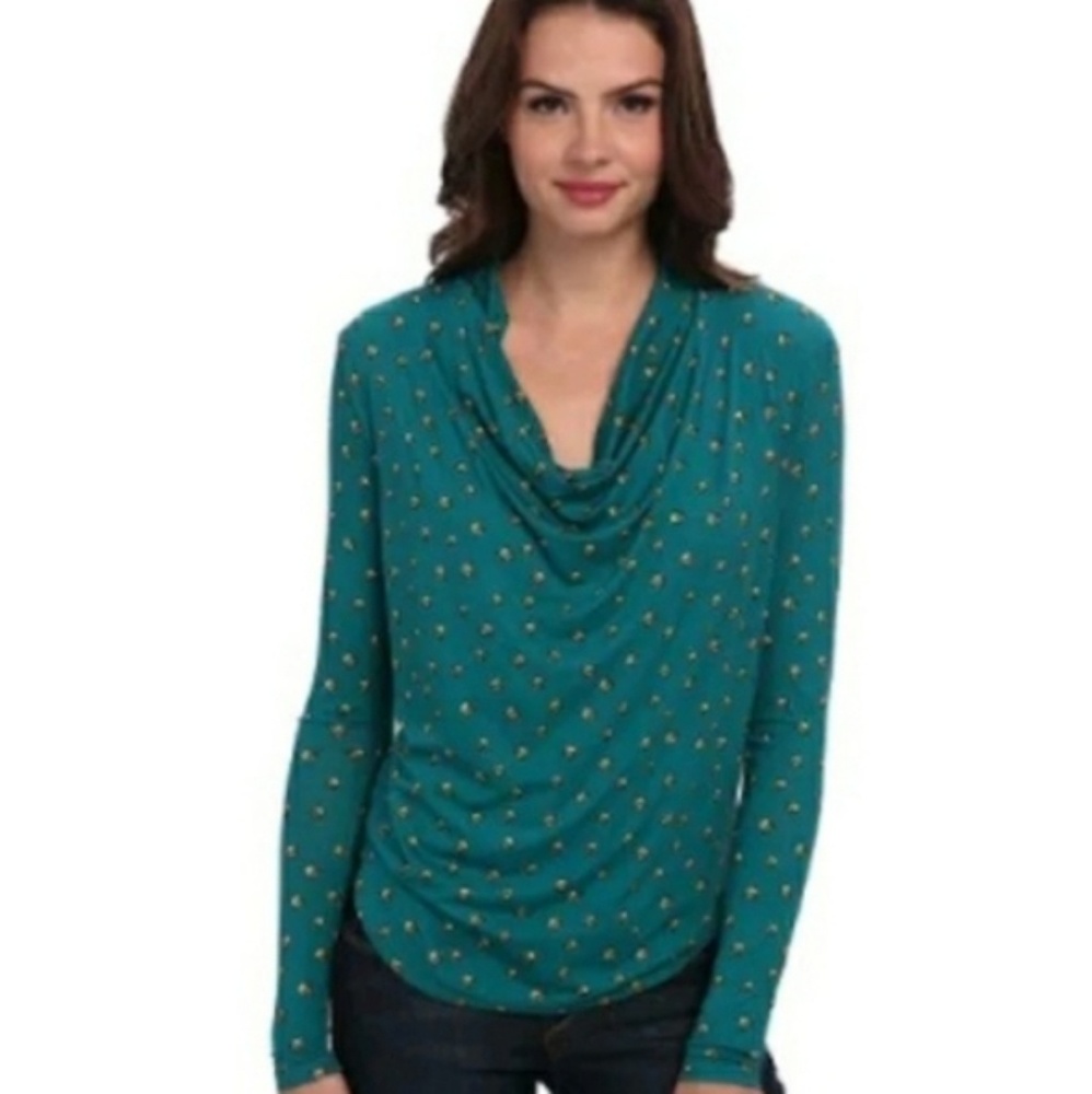 Michael Kors Cowl Neck Deep Green Diamond top